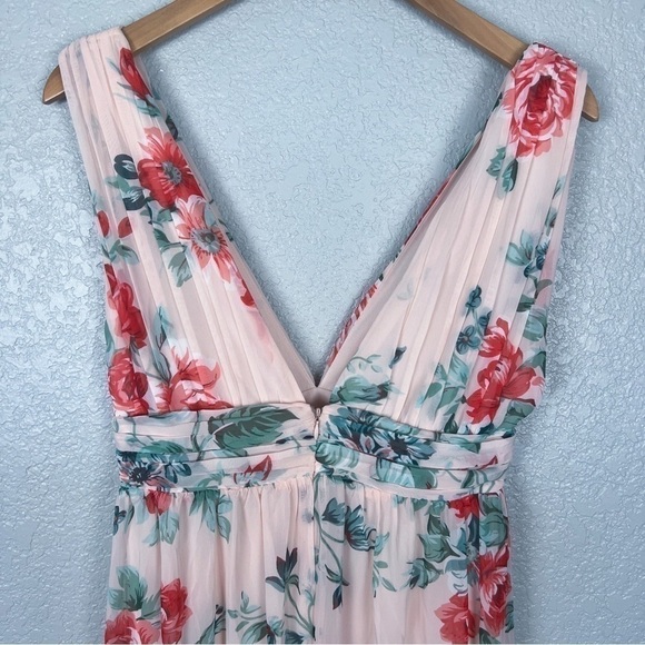 Lulus Garden Meandering Blush Floral Print Maxi Dress M - Pink, Spring, Feminine - Picture 9 of 15